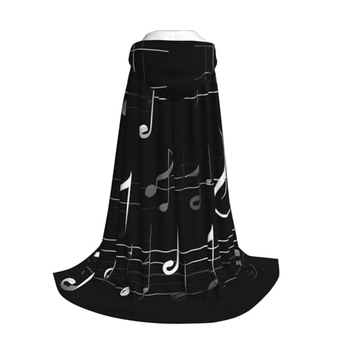 Yyoretp Schwarzer Kapuzenumhang mit Musiknoten für Kinder mit Halloween, Weihnachten, Cosplay, Kapuzenumhang Yyoretp Schwarzer Kapuzenumhang mit Musiknoten für Kinder mit Halloween, Weihnachten, Cosplay, Kapuzenumhang von Yyoretp