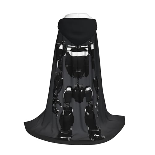 Yyoretp Schwarzer Roboter-Aufdruck, Kapuzenumhang für Kinder mit Halloween, Weihnachten, Cosplay, Kapuzenumhang Yyoretp Schwarzer Roboter-Aufdruck, Kapuzenumhang für Kinder mit Halloween, Weihnachten, Cosplay, Kapuzenumhang von Yyoretp