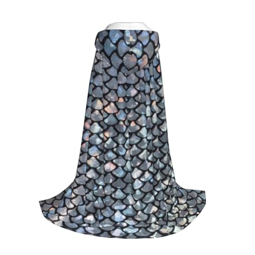 Yyoretp Silberfarbener Umhang mit Fischschuppen-Druck für Kinder mit Halloween, Weihnachten, Cosplay, Kapuzenumhang Yyoretp Silberfarbener Umhang mit Fischschuppen-Druck für Kinder mit Halloween, Weihnachten, Cosplay, Kapuzenumhang von Yyoretp