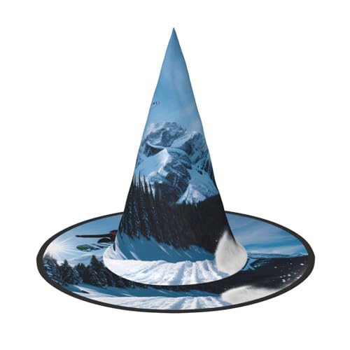 Yyoretp Snowboarding Print Halloween Kostüm Hexenhut Erwachsene Karneval Cosplay Party Kostüm Zubehör Yyoretp Snowboarding Print Halloween Kostüm Hexenhut Erwachsene Karneval Cosplay Party Kostüm Zubehör von Yyoretp
