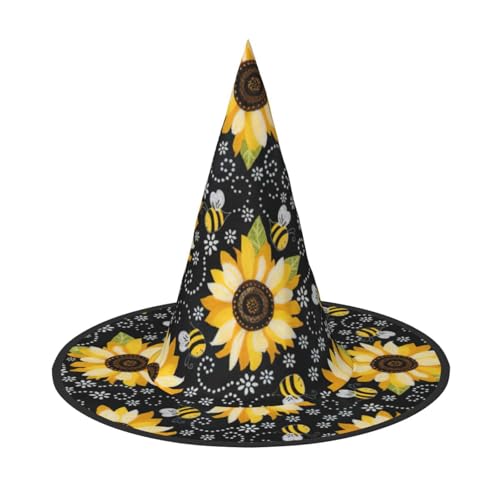 Yyoretp Sonnenblumen-Bienen-Druck, Halloween-Kostüm, Hexenhut, Erwachsene, Karneval, Cosplay, Party, Kostümzubehör Yyoretp Sonnenblumen-Bienen-Druck, Halloween-Kostüm, Hexenhut, Erwachsene, Karneval, Cosplay, Party, Kostümzubehör von Yyoretp