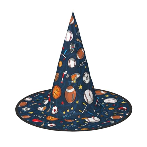 Yyoretp Sport Baseball Spiel Druck Halloween Kostüm Hexenhut Erwachsene Karneval Cosplay Party Kostüm Zubehör von Yyoretp