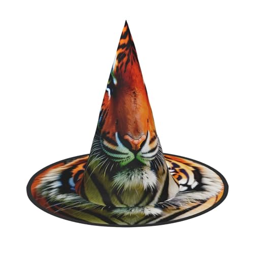 Yyoretp Tiger Streifen Orange Muster Druck Halloween Kostüm Hexenhut Erwachsene Karneval Cosplay Party Kostüm Zubehör Yyoretp Tiger Streifen Orange Muster Druck Halloween Kostüm Hexenhut Erwachsene Karneval Cosplay Party Kostüm Zubehör von Yyoretp