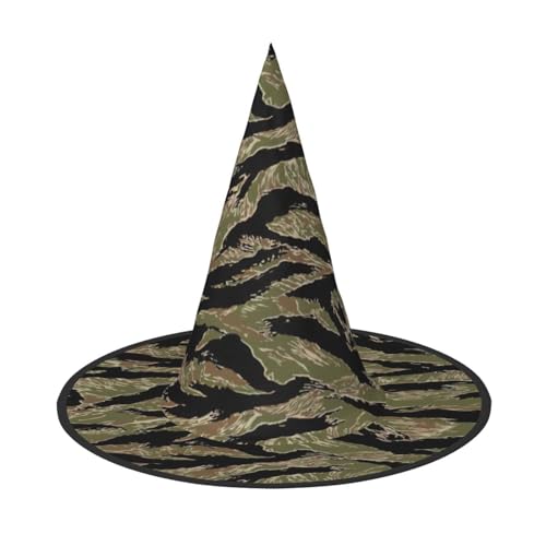 Yyoretp Tiger Stripe Camo Print Halloween Kostüm Hexenhut Erwachsene Karneval Cosplay Party Kostüm Zubehör von Yyoretp