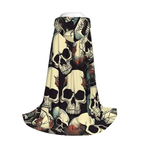 Yyoretp Totenkopf-Skelett-Druck, Kapuzenumhang für Kinder mit Halloween, Weihnachten, Cosplay, Kapuzenumhang Yyoretp Totenkopf-Skelett-Druck, Kapuzenumhang für Kinder mit Halloween, Weihnachten, Cosplay, Kapuzenumhang von Yyoretp