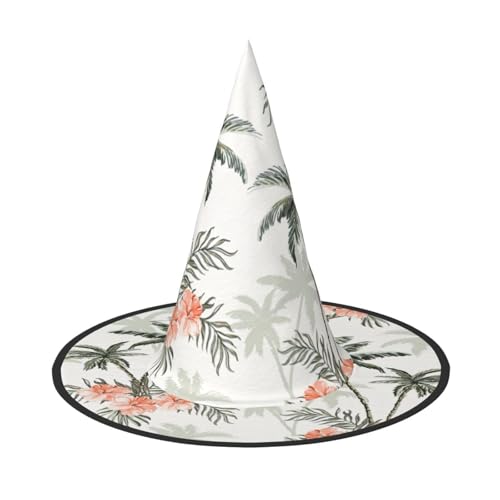Yyoretp Tropische Palmen Druck Halloween Kostüm Hexenhut Erwachsene Karneval Cosplay Party Kostüm Zubehör von Yyoretp