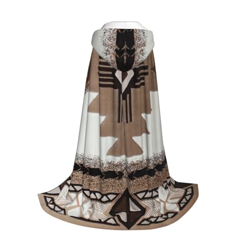 Yyoretp Umhang mit Kapuze für Kinder mit Indianeraufdruck, für Halloween, Weihnachten, Cosplay, Kapuzenumhang von Yyoretp