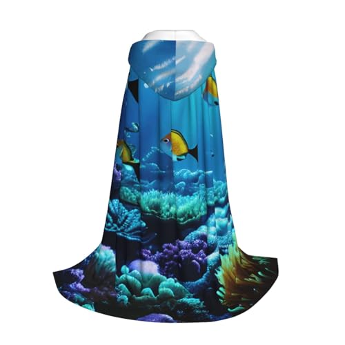 Yyoretp Umhang mit ruhiger Unterwasserlandschaft für Kinder mit Kapuze, für Halloween, Weihnachten, Cosplay, Kapuzenumhang Yyoretp Umhang mit ruhiger Unterwasserlandschaft für Kinder mit Kapuze, für Halloween, Weihnachten, Cosplay, Kapuzenumhang von Yyoretp