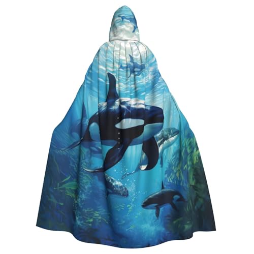 Yyoretp Uni Bademäntel, Umhang für Erwachsene, Killerwale zum Schwimmen, Aufdruck, Kapuzenumhang für Halloween, Tod, Vampir, Cosplay-Kostüme Yyoretp Uni Bademäntel, Umhang für Erwachsene, Killerwale zum Schwimmen, Aufdruck, Kapuzenumhang für Halloween, Tod, Vampir, Cosplay-Kostüme von Yyoretp
