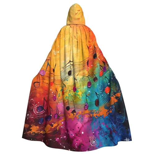 Yyoretp Uni-Bademantel, Umhang für Erwachsene, bunt, Musiknoten-Druck, Kapuzenumhang für Halloween, Tod, Vampir, Cosplay-Kostüme Yyoretp Uni-Bademantel, Umhang für Erwachsene, bunt, Musiknoten-Druck, Kapuzenumhang für Halloween, Tod, Vampir, Cosplay-Kostüme von Yyoretp