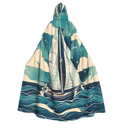 Yyoretp Uni-Bademantel für Erwachsene, Ozean, Segelboot, Kapuzenumhang für Halloween, Tod, Vampir, Cosplay-Kostüme Yyoretp Uni-Bademantel für Erwachsene, Ozean, Segelboot, Kapuzenumhang für Halloween, Tod, Vampir, Cosplay-Kostüme von Yyoretp