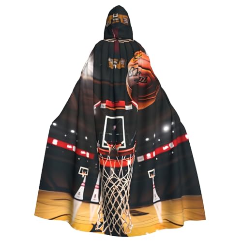 Yyoretp Unisex Bademäntel, Umhang für Erwachsene, Basketball-Druck, Kapuzenumhang für Halloween, Tod, Vampir, Cosplay-Kostüme von Yyoretp