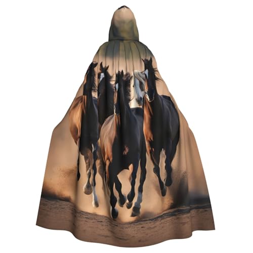Yyoretp Unisex Bademäntel, Umhang für Erwachsene, Laufpferde, bedruckt, Kapuzenumhang für Halloween, Tod, Vampir, Cosplay-Kostüme Yyoretp Unisex Bademäntel, Umhang für Erwachsene, Laufpferde, bedruckt, Kapuzenumhang für Halloween, Tod, Vampir, Cosplay-Kostüme von Yyoretp