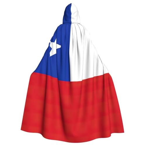 Yyoretp Unisex Bademäntel, Umhang mit Kapuze für Erwachsene, Flagge von Chile, für Halloween, Tod, Vampir, Cosplay-Kostüme von Yyoretp