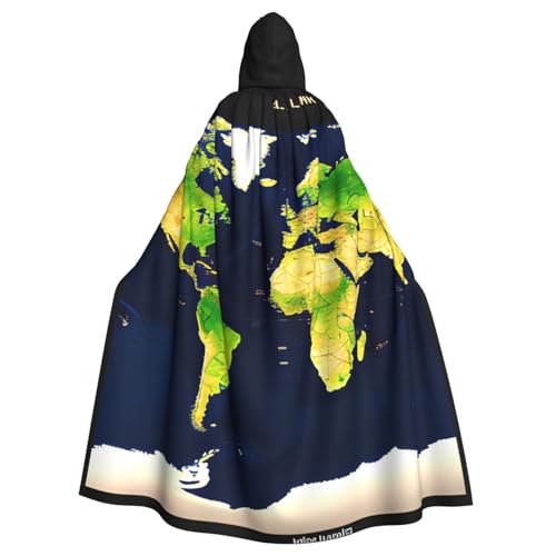 Yyoretp Unisex Bademäntel, Umhang mit Weltkarte, Aufdruck, Kapuzenumhang für Halloween, Tod, Vampir, Cosplay-Kostüme Yyoretp Unisex Bademäntel, Umhang mit Weltkarte, Aufdruck, Kapuzenumhang für Halloween, Tod, Vampir, Cosplay-Kostüme von Yyoretp