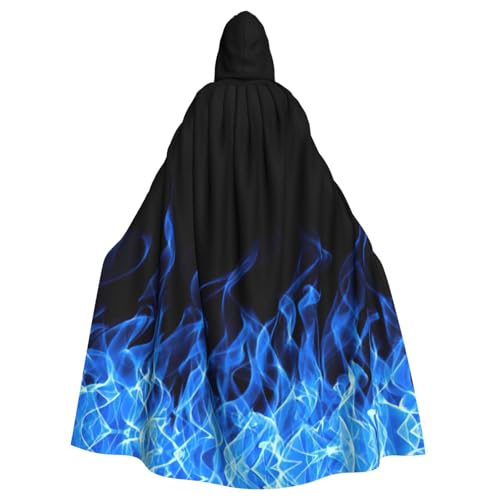 Yyoretp Unisex Bademäntel, Umhang mit blauer Flamme, Kapuzenumhang für Halloween, Tod, Vampir, Cosplay-Kostüme Yyoretp Unisex Bademäntel, Umhang mit blauer Flamme, Kapuzenumhang für Halloween, Tod, Vampir, Cosplay-Kostüme von Yyoretp