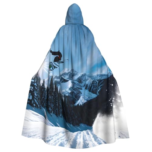 Yyoretp Unisex-Bademantel, Umhang für Erwachsene, Snowboard-Druck, Kapuzenumhang für Halloween, Tod, Vampir, Cosplay-Kostüme von Yyoretp