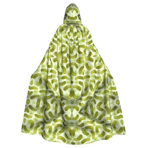 Yyoretp Unisex-Bademantel, Umhang für Erwachsene, Sushi-Dill-Pickles-Druck, Kapuzenumhang für Halloween, Tod, Vampir, Cosplay-Kostüme von Yyoretp