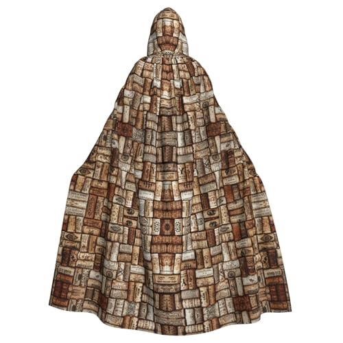 Yyoretp Unisex-Bademantel, Umhang für Erwachsene, Weinkorkdruck, Kapuzenumhang für Halloween, Tod, Vampir, Cosplay-Kostüme von Yyoretp