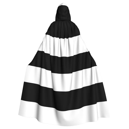 Yyoretp Unisex-Bademantel, Umhang für Erwachsene, gestreift, schwarz-weiß, bedruckt, Kapuzenumhang für Halloween, Tod, Vampir, Cosplay-Kostüme Yyoretp Unisex-Bademantel, Umhang für Erwachsene, gestreift, schwarz-weiß, bedruckt, Kapuzenumhang für Halloween, Tod, Vampir, Cosplay-Kostüme von Yyoretp
