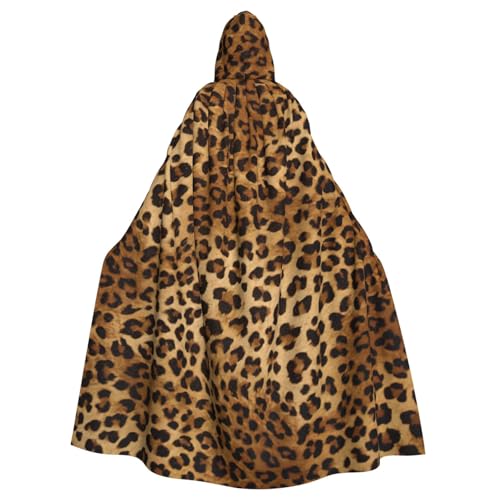 Yyoretp Unisex-Bademantel, Umhang für Erwachsene, niedlicher Leopardenmuster, Kapuzenumhang für Halloween, Tod, Vampir, Cosplay-Kostüme von Yyoretp