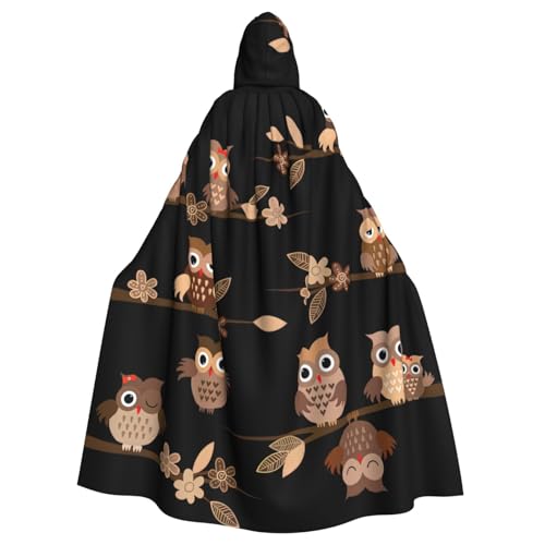 Yyoretp Unisex-Bademantel, Umhang für Erwachsene, niedlicher brauner Cartoon-Eulen-Druck, Kapuzenumhang für Halloween, Tod, Vampir, Cosplay-Kostüme Yyoretp Unisex-Bademantel, Umhang für Erwachsene, niedlicher brauner Cartoon-Eulen-Druck, Kapuzenumhang für Halloween, Tod, Vampir, Cosplay-Kostüme von Yyoretp