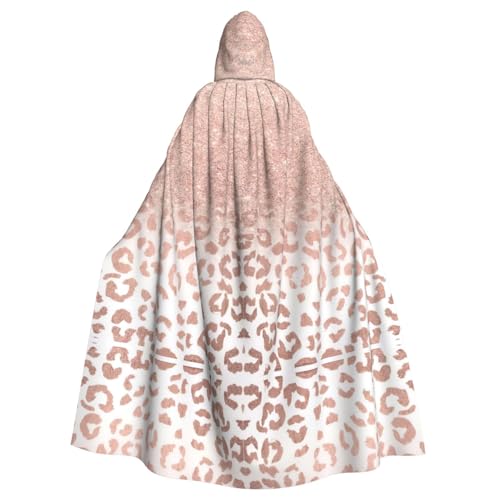 Yyoretp Unisex-Bademantel, Umhang für Erwachsene, rotgoldener Glitzer-Druck, Kapuzenumhang für Halloween, Tod, Vampir, Cosplay-Kostüme von Yyoretp