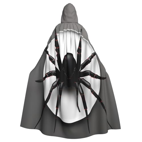 Yyoretp Unisex-Bademantel, Umhang für Erwachsene, schwarzer Spinnen-Druck, Kapuzenumhang für Halloween, Tod, Vampir, Cosplay-Kostüme Yyoretp Unisex-Bademantel, Umhang für Erwachsene, schwarzer Spinnen-Druck, Kapuzenumhang für Halloween, Tod, Vampir, Cosplay-Kostüme von Yyoretp