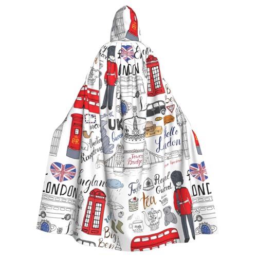 Yyoretp Unisex-Bademantel, Umhang mit Aufschrift "I Love London", Kapuzenumhang für Halloween, Tod, Vampir, Cosplay-Kostüme Yyoretp Unisex-Bademantel, Umhang mit Aufschrift "I Love London", Kapuzenumhang für Halloween, Tod, Vampir, Cosplay-Kostüme von Yyoretp