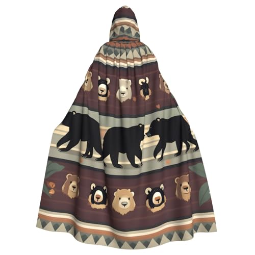 Yyoretp Unisex-Bademantel, Umhang mit Bären-Druck, Kapuzenumhang für Halloween, Tod, Vampir, Cosplay-Kostüme Yyoretp Unisex-Bademantel, Umhang mit Bären-Druck, Kapuzenumhang für Halloween, Tod, Vampir, Cosplay-Kostüme von Yyoretp