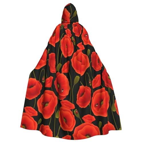 Yyoretp Unisex-Bademantel, Umhang mit Mohnblumen-Druck, Kapuzenumhang für Halloween, Tod, Vampir, Cosplay-Kostüme Yyoretp Unisex-Bademantel, Umhang mit Mohnblumen-Druck, Kapuzenumhang für Halloween, Tod, Vampir, Cosplay-Kostüme von Yyoretp