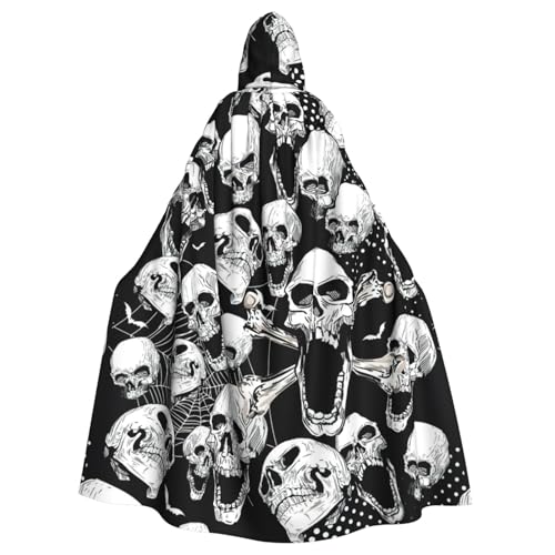 Yyoretp Unisex-Bademantel, Umhang mit Totenkopf-Hintergrund, Kapuzenumhang für Halloween, Tod, Vampir, Cosplay-Kostüme Yyoretp Unisex-Bademantel, Umhang mit Totenkopf-Hintergrund, Kapuzenumhang für Halloween, Tod, Vampir, Cosplay-Kostüme von Yyoretp