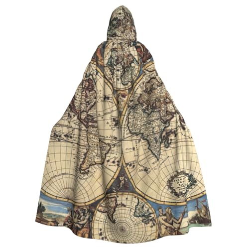 Yyoretp Unisex-Bademantel, Umhang mit antiker Karte, Weltkugel-Druck, Kapuzenumhang für Halloween, Tod, Vampir, Cosplay-Kostüme Yyoretp Unisex-Bademantel, Umhang mit antiker Karte, Weltkugel-Druck, Kapuzenumhang für Halloween, Tod, Vampir, Cosplay-Kostüme von Yyoretp
