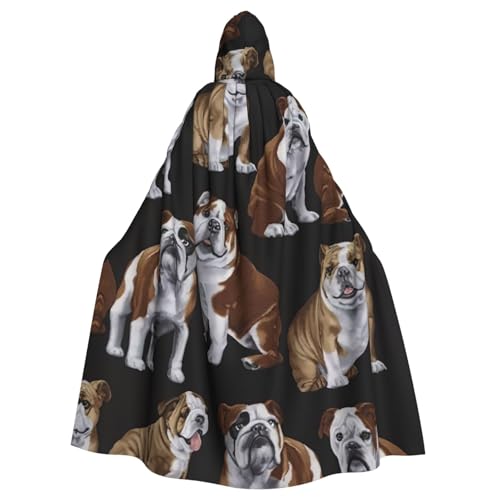 Yyoretp Unisex-Bademantel, Umhang mit englischer Bulldogge, Kapuzenumhang für Halloween, Tod, Vampir, Cosplay-Kostüme Yyoretp Unisex-Bademantel, Umhang mit englischer Bulldogge, Kapuzenumhang für Halloween, Tod, Vampir, Cosplay-Kostüme von Yyoretp