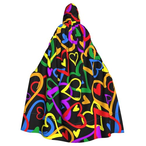 Yyoretp Unisex-Bademantel für Erwachsene, Gay Pride, Regenbogen-Druck, Kapuzenumhang für Halloween, Tod, Vampir, Cosplay-Kostüme von Yyoretp