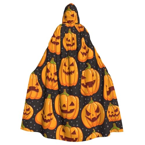 Yyoretp Unisex-Bademantel für Erwachsene, Halloween-Kürbis-Muster, Kapuzenumhang für Halloween, Tod, Vampir, Cosplay-Kostüme von Yyoretp