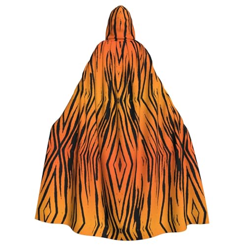 Yyoretp Unisex-Bademantel für Erwachsene, Tigerstreifen-Druck, Kapuzenumhang für Halloween, Tod, Vampir, Cosplay-Kostüme von Yyoretp
