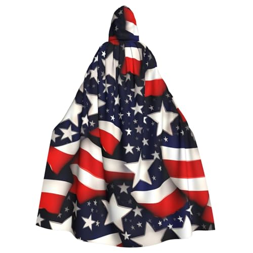 Yyoretp Unisex-Bademantel für Erwachsene, amerikanische Flagge, Sterne, Streifen, Druck, Kapuzenumhang für Halloween, Tod, Vampir, Cosplay-Kostüme Yyoretp Unisex-Bademantel für Erwachsene, amerikanische Flagge, Sterne, Streifen, Druck, Kapuzenumhang für Halloween, Tod, Vampir, Cosplay-Kostüme von Yyoretp