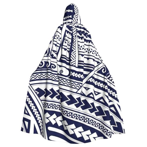 Yyoretp Unisex-Bademantel für Erwachsene, blau, polynesisches Maori-Stammesmuster, Kapuzenumhang für Halloween, Tod, Vampir, Cosplay-Kostüme Yyoretp Unisex-Bademantel für Erwachsene, blau, polynesisches Maori-Stammesmuster, Kapuzenumhang für Halloween, Tod, Vampir, Cosplay-Kostüme von Yyoretp
