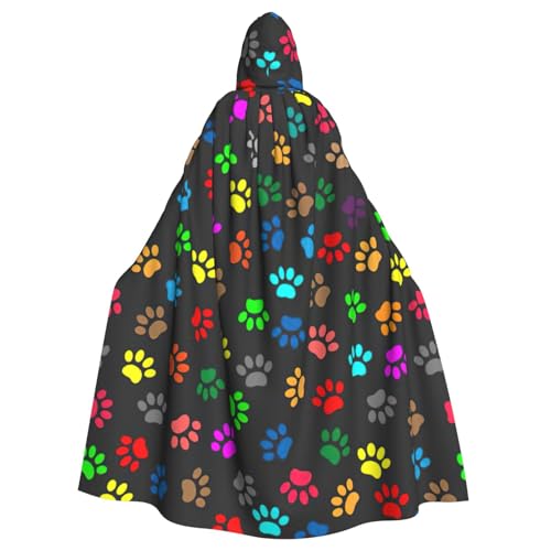 Yyoretp Unisex-Bademantel für Erwachsene, bunt, Hundepfotenabdruck, schwarzer Druck, Kapuzenumhang für Halloween, Tod, Vampir, Cosplay-Kostüme Yyoretp Unisex-Bademantel für Erwachsene, bunt, Hundepfotenabdruck, schwarzer Druck, Kapuzenumhang für Halloween, Tod, Vampir, Cosplay-Kostüme von Yyoretp