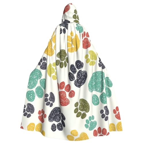 Yyoretp Unisex-Bademantel für Erwachsene, niedlich, bunt, Hundepfotenabdruck, Kapuzenumhang für Halloween, Tod, Vampir, Cosplay-Kostüme Yyoretp Unisex-Bademantel für Erwachsene, niedlich, bunt, Hundepfotenabdruck, Kapuzenumhang für Halloween, Tod, Vampir, Cosplay-Kostüme von Yyoretp