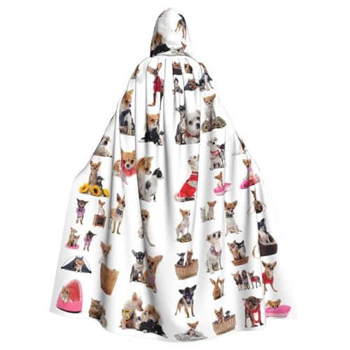 Yyoretp Unisex-Bademantel für Erwachsene, niedliches Chihuahua-Mopsmuster, Kapuzenumhang für Halloween, Tod, Vampir, Cosplay-Kostüme Yyoretp Unisex-Bademantel für Erwachsene, niedliches Chihuahua-Mopsmuster, Kapuzenumhang für Halloween, Tod, Vampir, Cosplay-Kostüme von Yyoretp