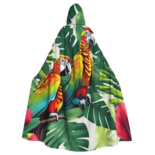 Yyoretp Unisex-Bademantel für Erwachsene, tropische Blume, Blätter, Papageien-Druck, Kapuzenumhang für Halloween, Tod, Vampir, Cosplay-Kostüme Yyoretp Unisex-Bademantel für Erwachsene, tropische Blume, Blätter, Papageien-Druck, Kapuzenumhang für Halloween, Tod, Vampir, Cosplay-Kostüme von Yyoretp