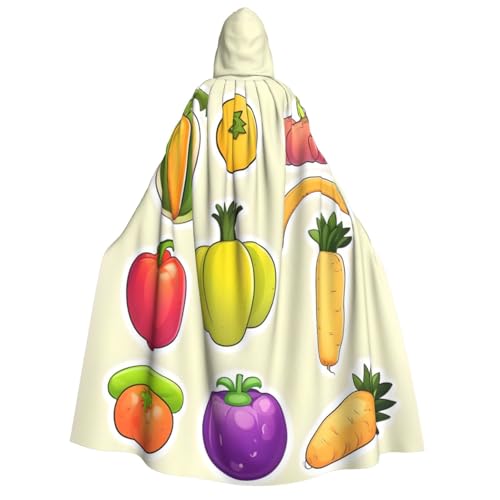 Yyoretp Unisex Cartoon Gemüse Obst Druck Erwachsene Kapuzenumhang Robe Umhang Umhang für Halloween Cosplay Tod Vampir Kostüme von Yyoretp
