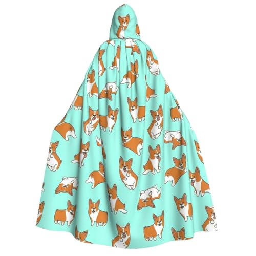 Yyoretp Unisex Corgi Cute Dog Print Adult Hooded Cloak Robe Capes for Halloween Cosplay Death Vampir Costumes Yyoretp Unisex Corgi Cute Dog Print Adult Hooded Cloak Robe Capes for Halloween Cosplay Death Vampir Costumes von Yyoretp