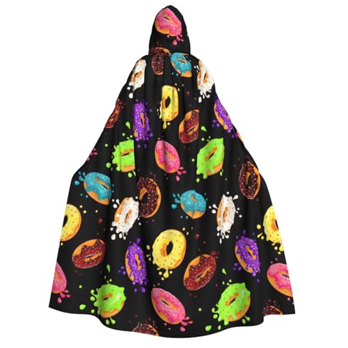 Yyoretp Unisex Donut-Druck Erwachsene Kapuzenumhang Robe Umhang Umhang für Halloween Cosplay Tod Vampir Kostüme von Yyoretp