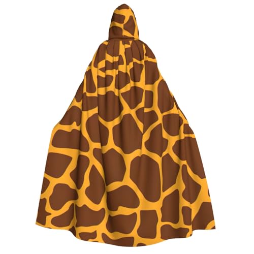 Yyoretp Unisex Giraffen-Druck, Erwachsenen-Kapuzenumhang, Umhang für Halloween, Cosplay, Tod, Vampir-Kostüme von Yyoretp