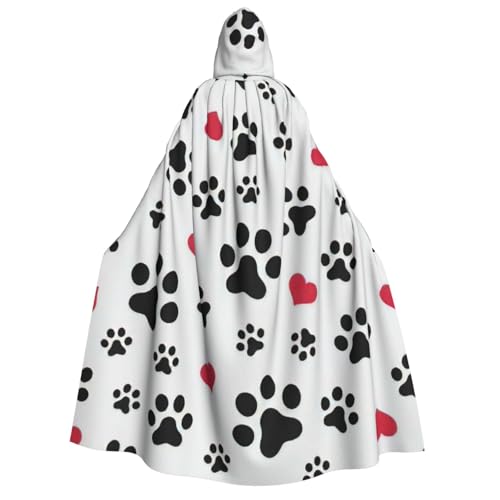 Yyoretp Unisex Kapuzenumhang mit Katzenpfote, Herz, Welpe, Fußabdruck, Erwachsene, Umhang für Halloween, Cosplay, Tod, Vampir-Kostüme Yyoretp Unisex Kapuzenumhang mit Katzenpfote, Herz, Welpe, Fußabdruck, Erwachsene, Umhang für Halloween, Cosplay, Tod, Vampir-Kostüme von Yyoretp