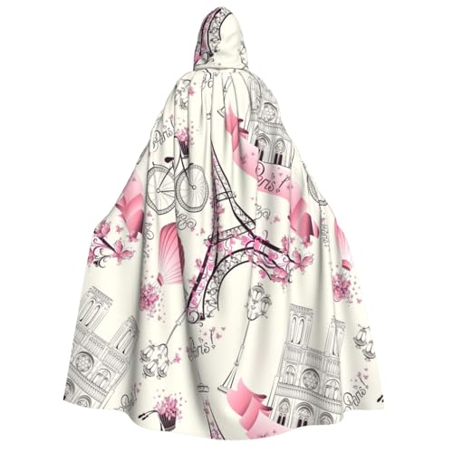 Yyoretp Unisex-Kapuzenumhang mit Pariser Turm und Fahrrad für Erwachsene, für Halloween, Cosplay, Todesvampir-Kostüme Yyoretp Unisex-Kapuzenumhang mit Pariser Turm und Fahrrad für Erwachsene, für Halloween, Cosplay, Todesvampir-Kostüme von Yyoretp