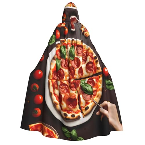 Yyoretp Unisex Kapuzenumhang mit Pizza-Lebensmittelaufdruck, für Halloween, Cosplay, Tod, Vampir-Kostüme Yyoretp Unisex Kapuzenumhang mit Pizza-Lebensmittelaufdruck, für Halloween, Cosplay, Tod, Vampir-Kostüme von Yyoretp